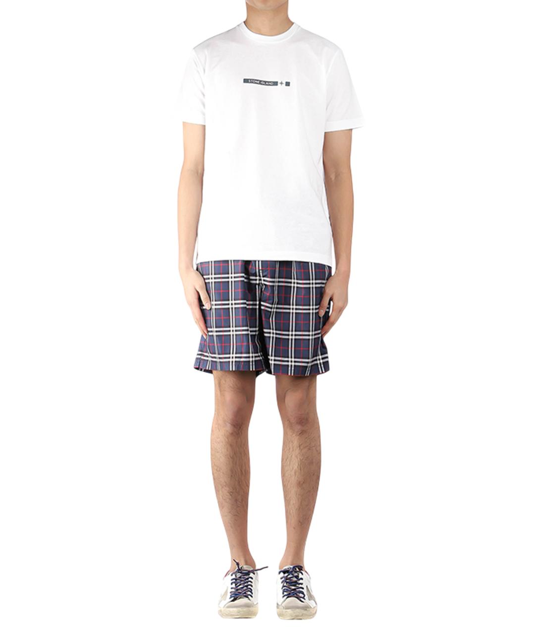 BURBERRY Темно-синие полиэстеровые шорты, фото 3