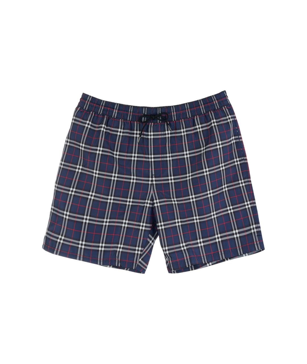 BURBERRY Темно-синие полиэстеровые шорты, фото 5