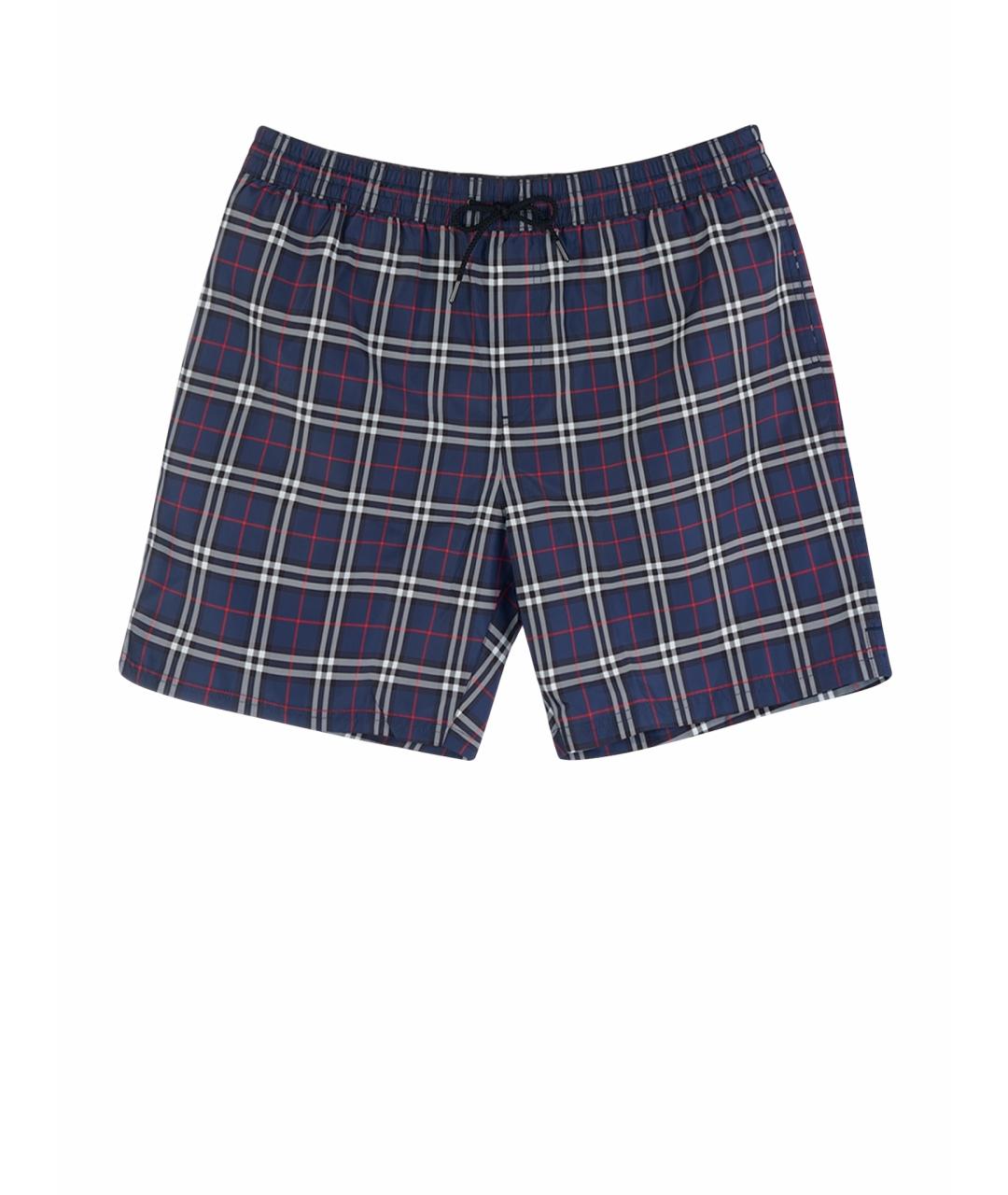 BURBERRY Темно-синие полиэстеровые шорты, фото 1