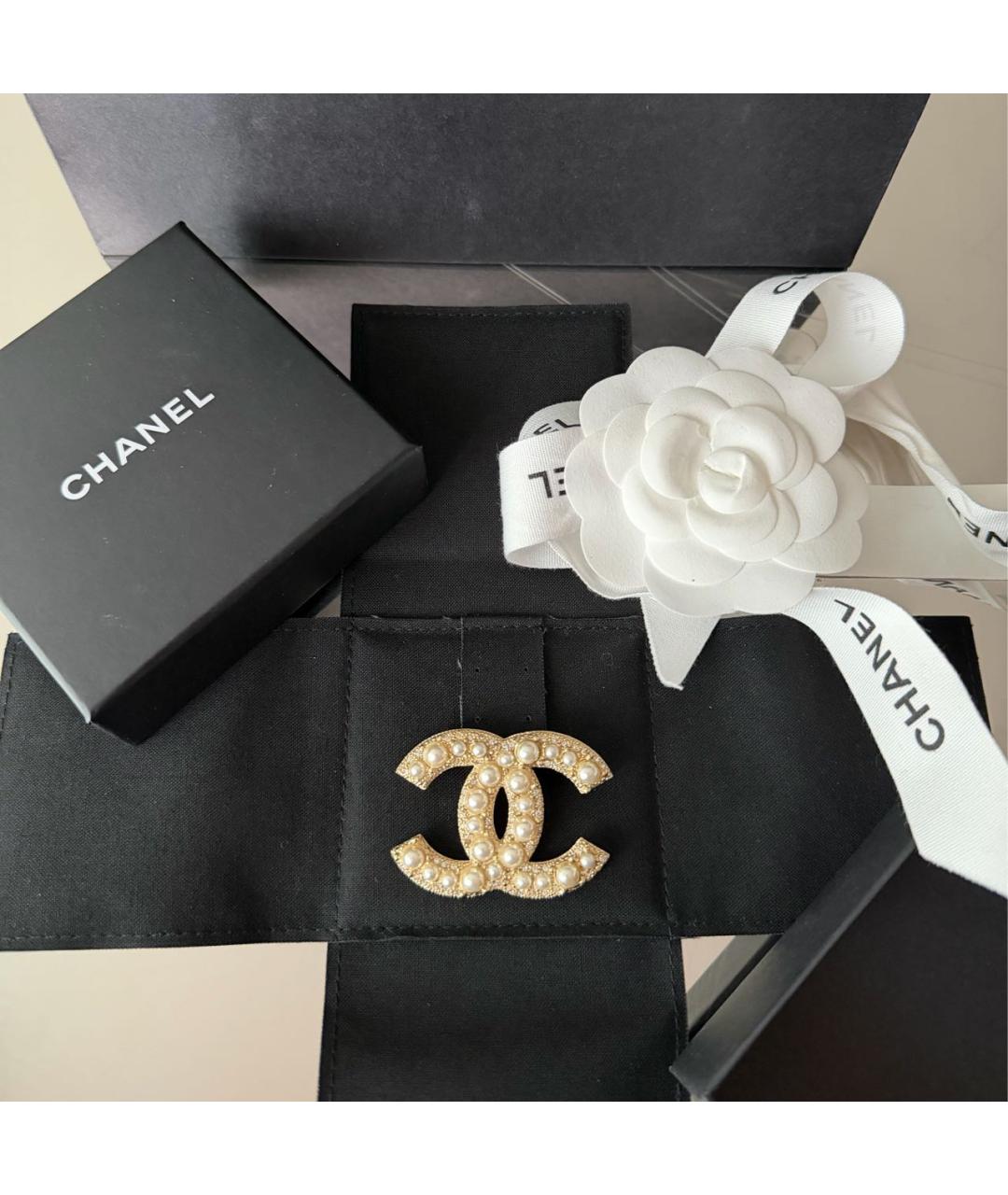 CHANEL Золотая металлическая булавка / брошь, фото 2