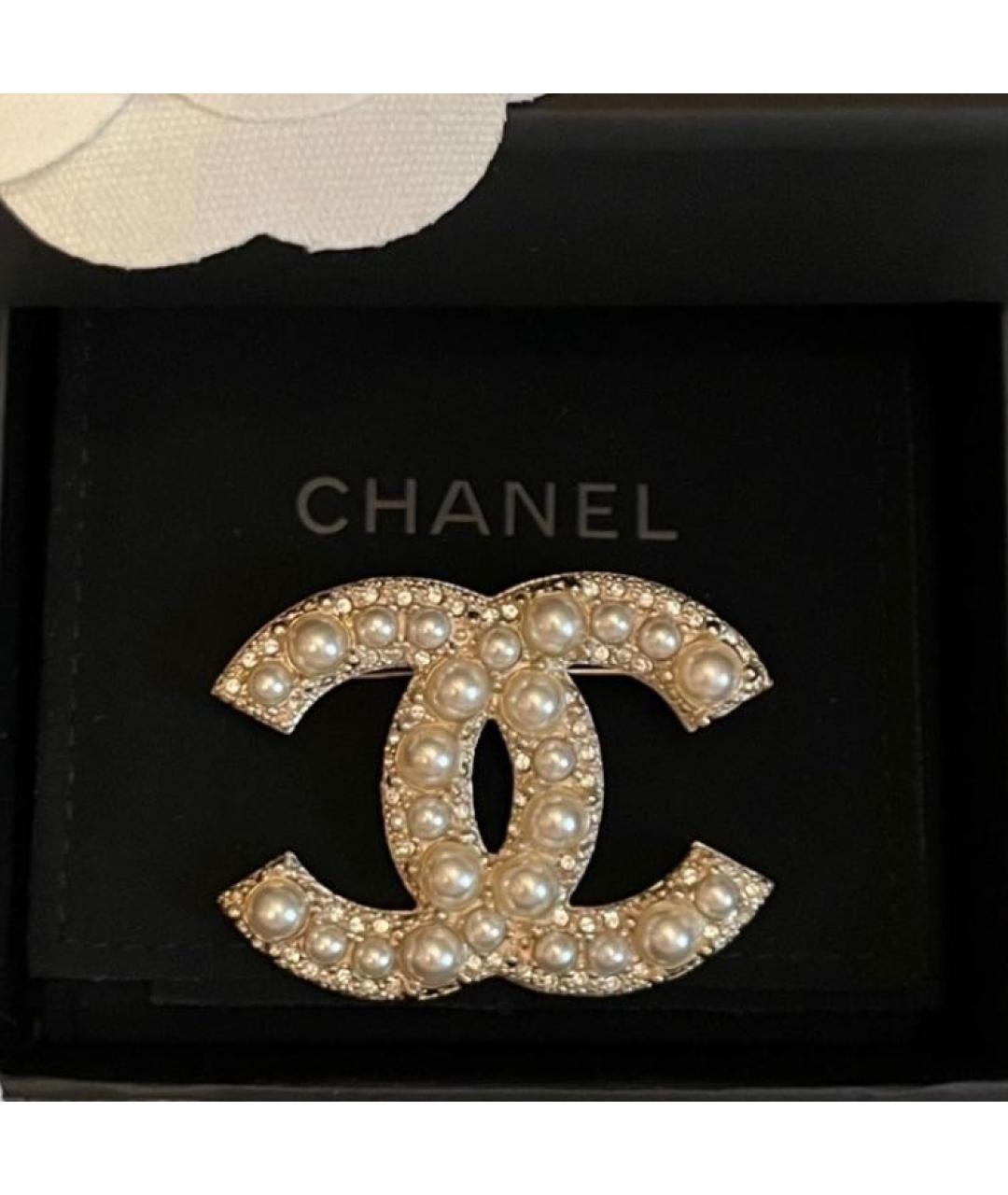 CHANEL Золотая металлическая булавка / брошь, фото 3