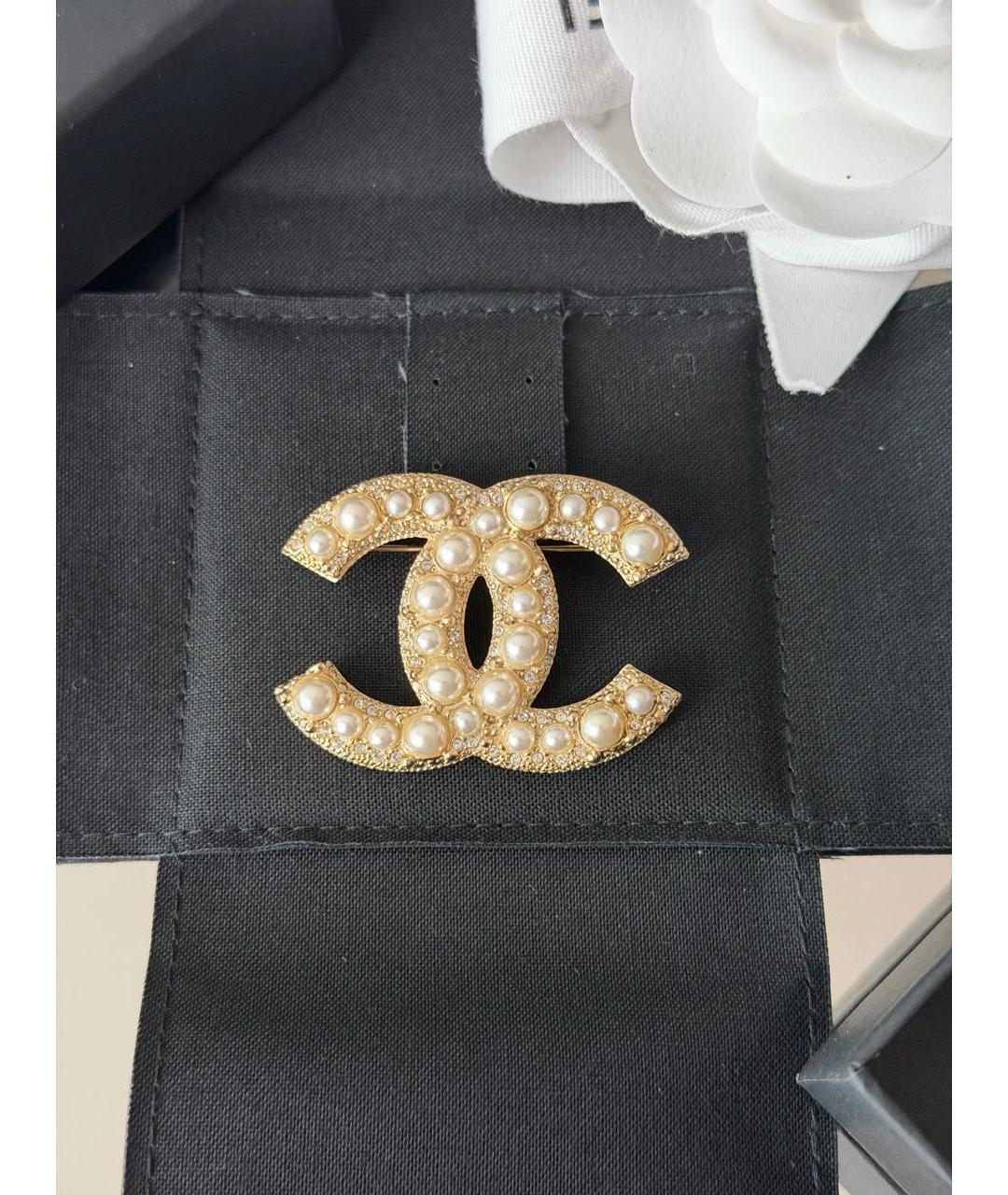 CHANEL Золотая металлическая булавка / брошь, фото 3