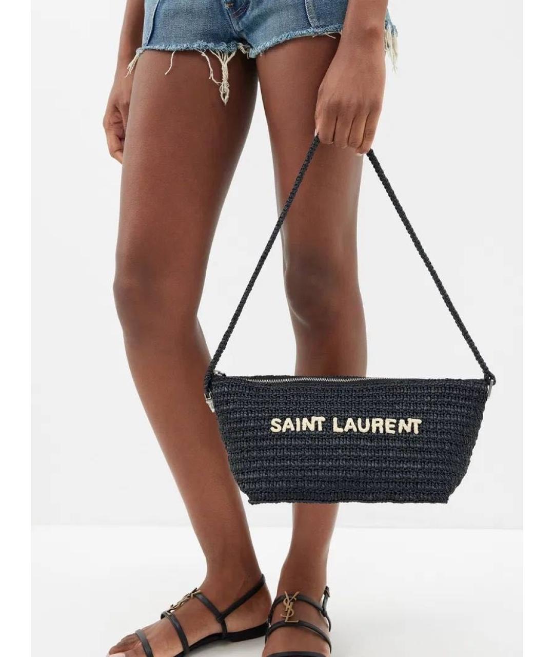 SAINT LAURENT Бежевая пелетеная пляжная сумка, фото 4