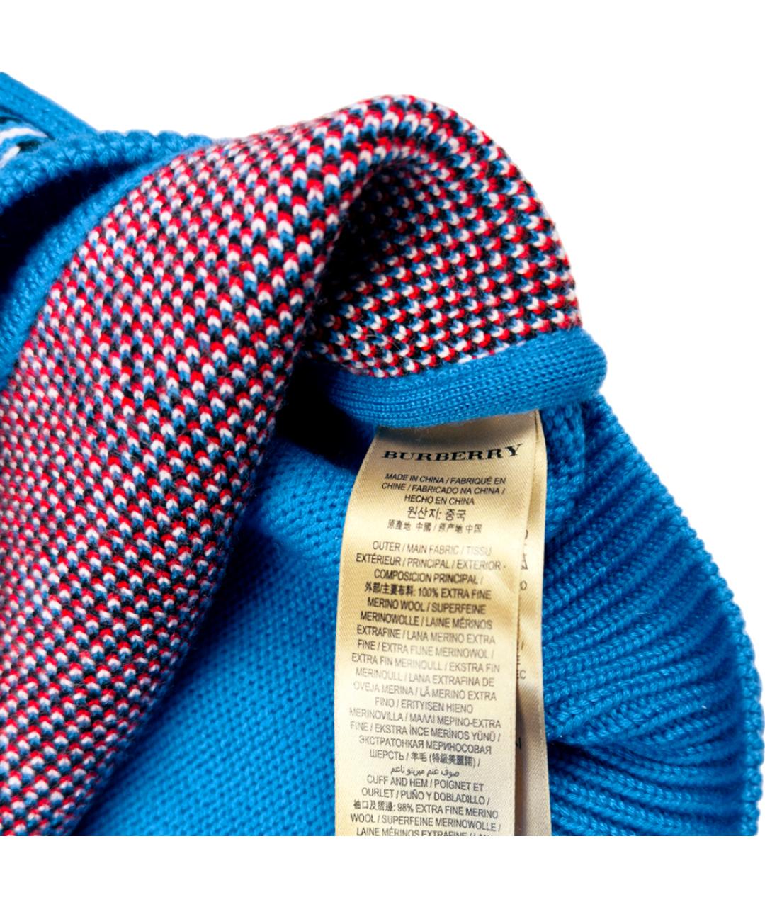 BURBERRY Голубой шерстяной джемпер / свитер, фото 5
