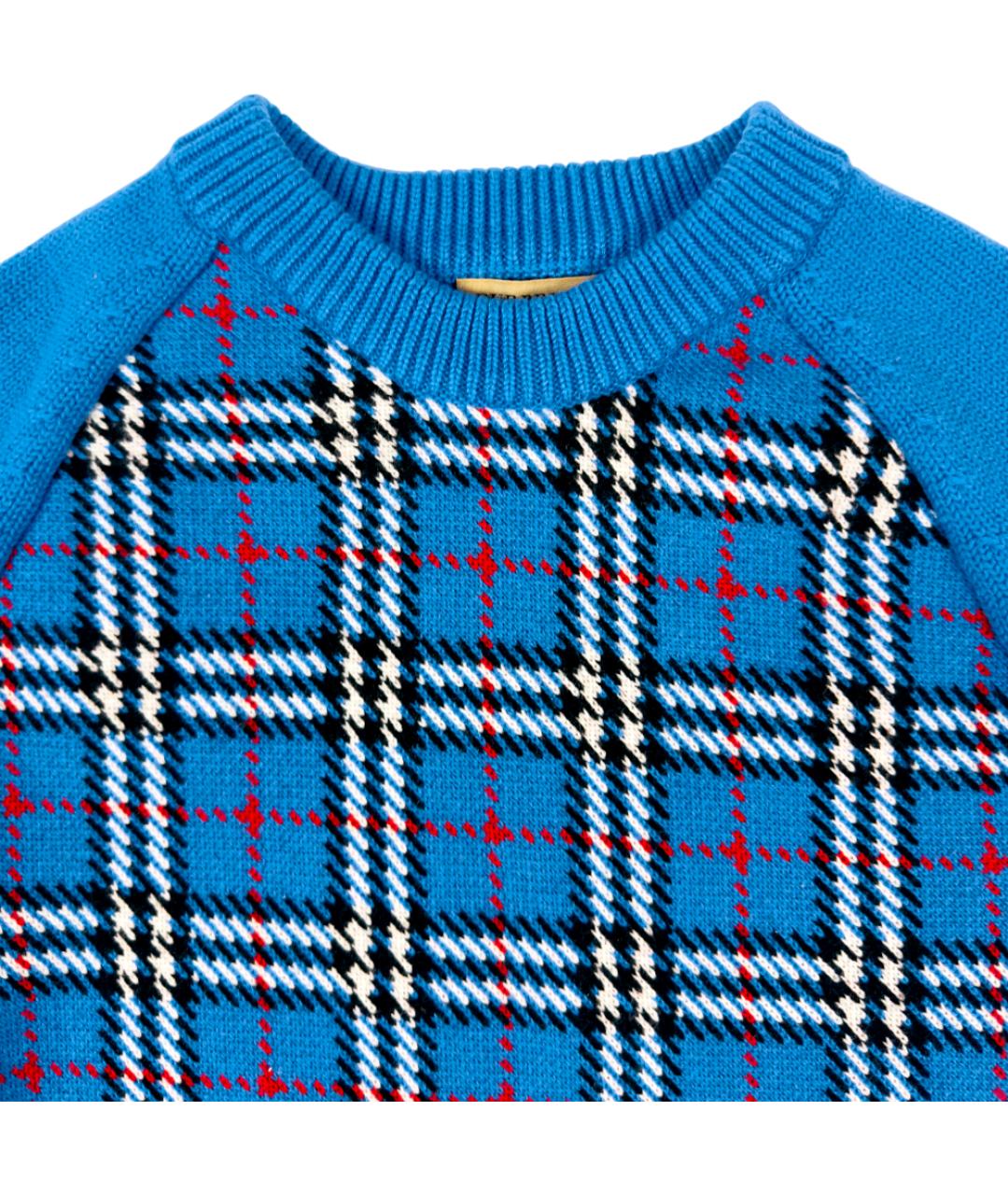 BURBERRY Голубой шерстяной джемпер / свитер, фото 3