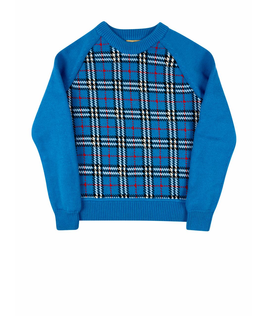 BURBERRY Голубой шерстяной джемпер / свитер, фото 7