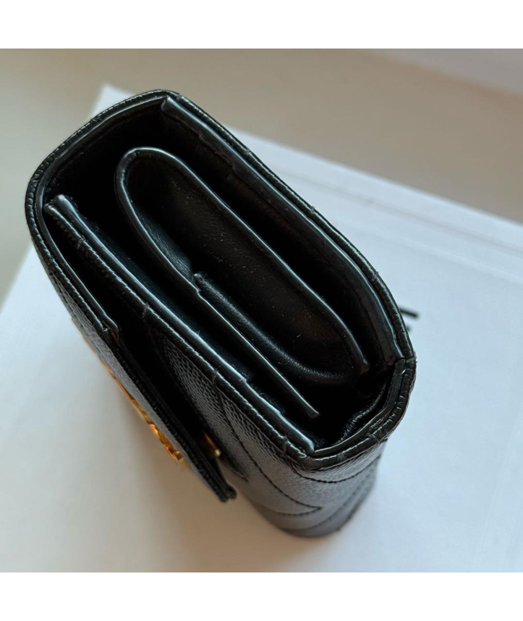 SAINT LAURENT Черный кожаный кошелек, фото 2