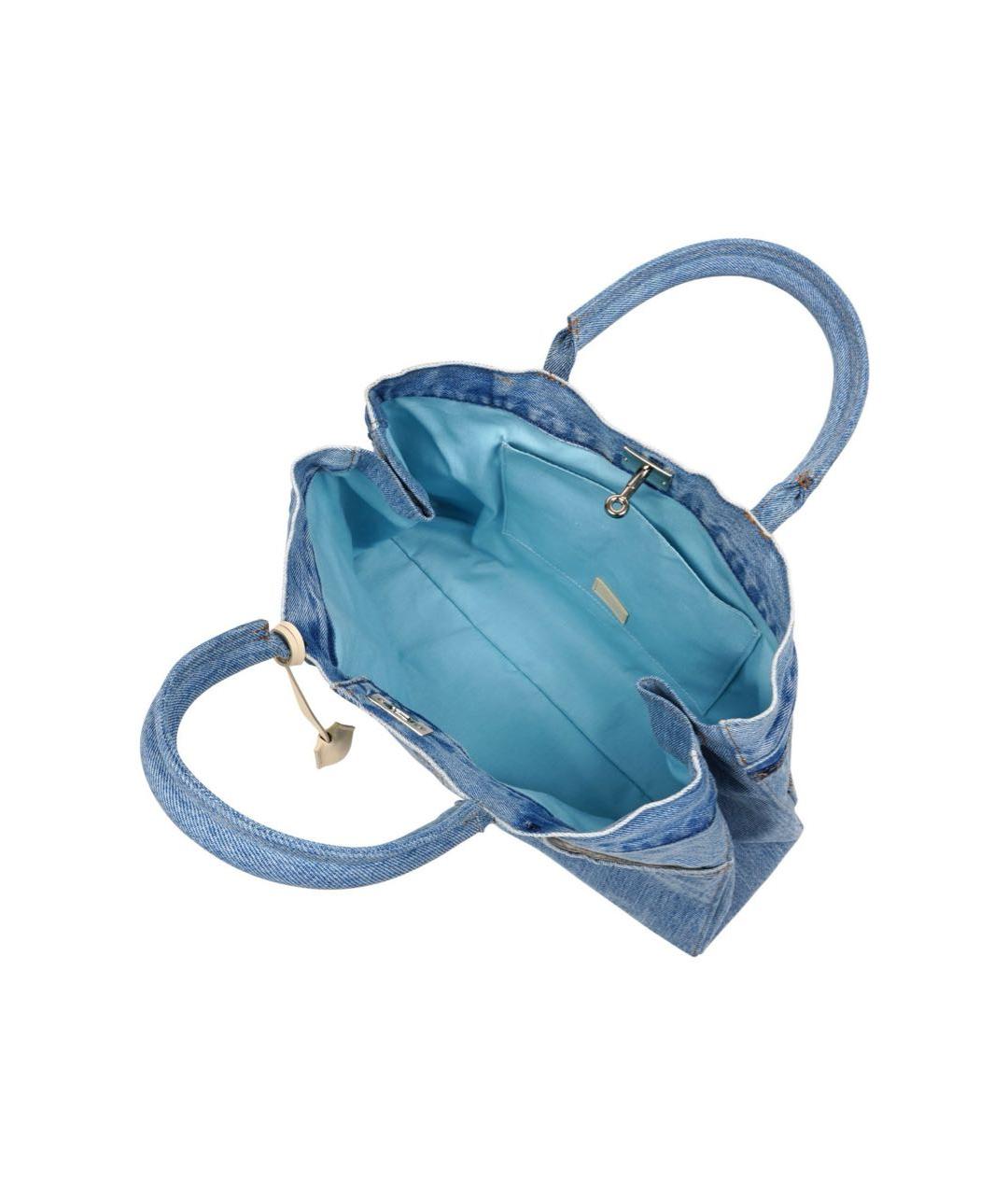 MEDEA Темно-синяя деним сумка с короткими ручками, фото 3