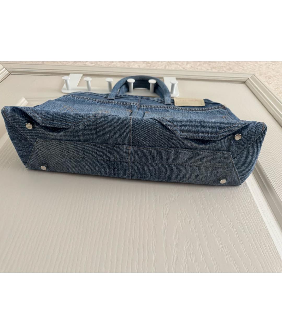 MEDEA Темно-синяя деним сумка с короткими ручками, фото 7