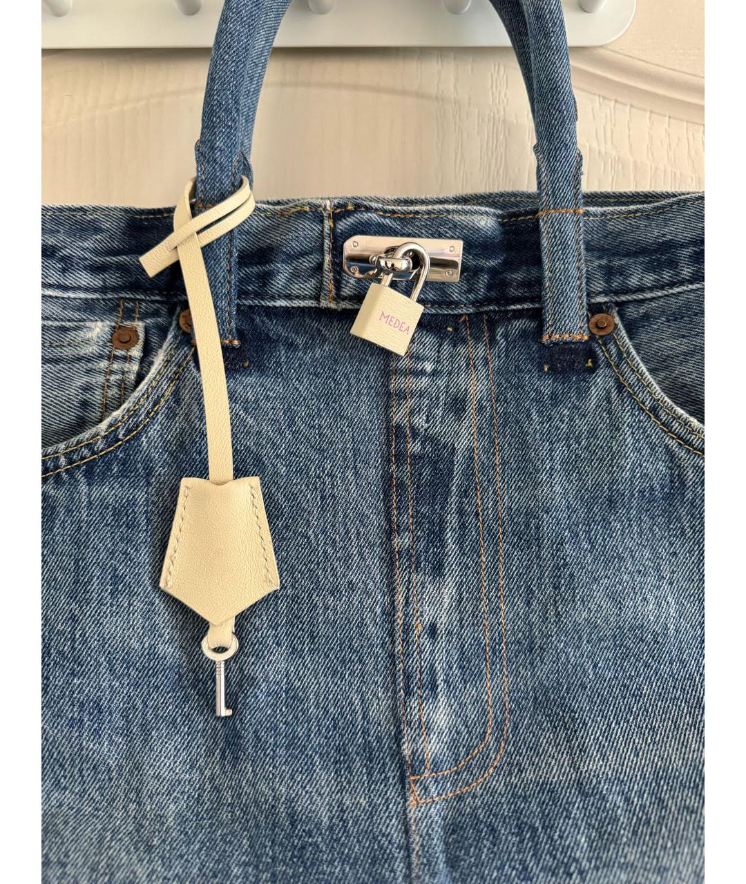 MEDEA Темно-синяя деним сумка с короткими ручками, фото 6