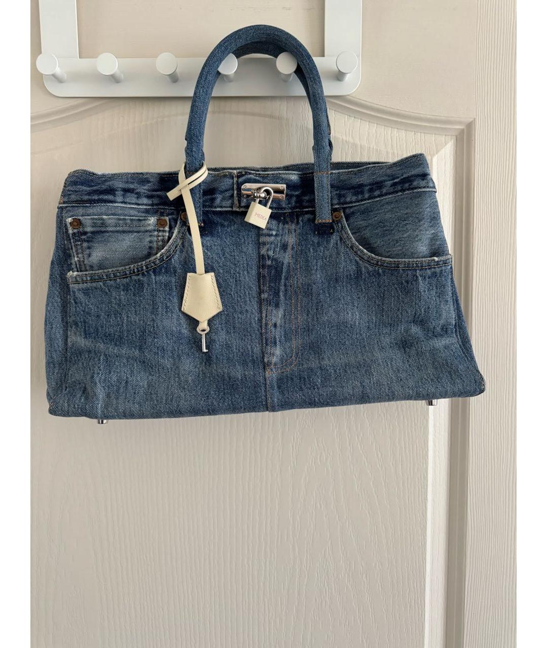 MEDEA Темно-синяя деним сумка с короткими ручками, фото 4