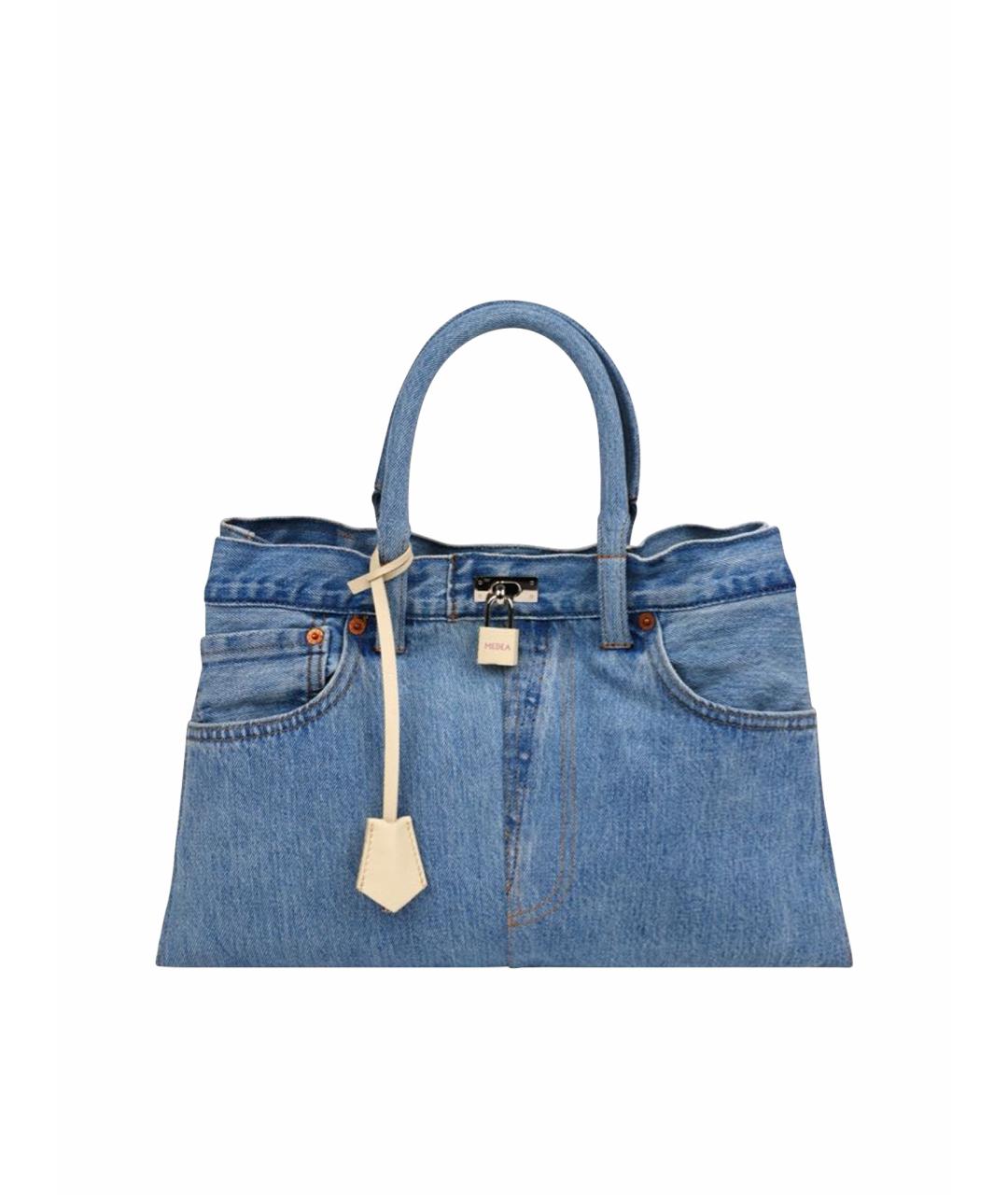 MEDEA Темно-синяя деним сумка с короткими ручками, фото 1