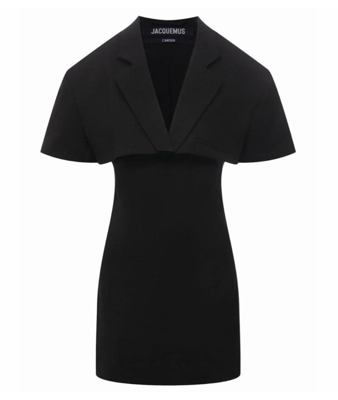 JACQUEMUS Черное льняное повседневное платье, фото 5