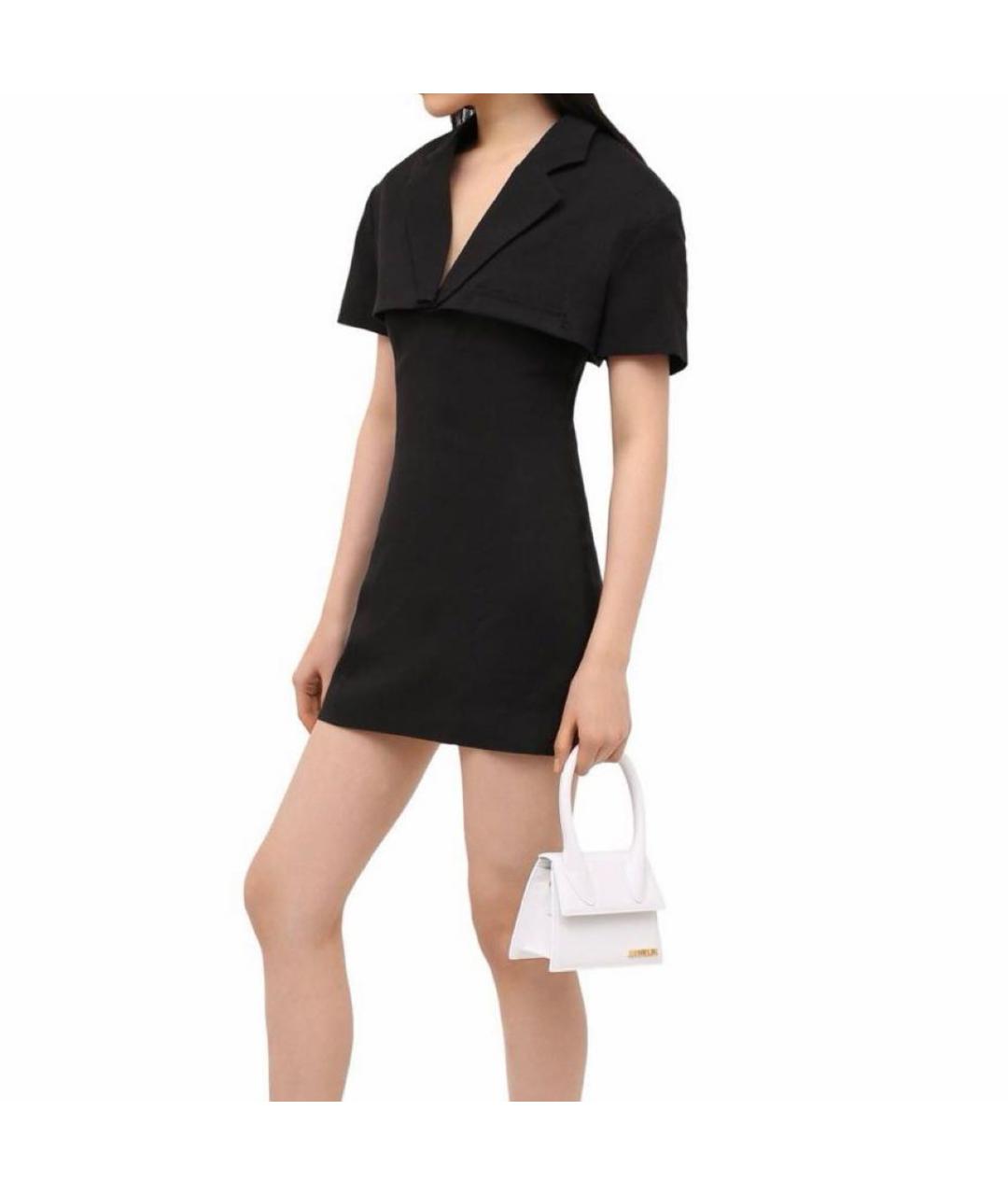 JACQUEMUS Черное льняное повседневное платье, фото 3