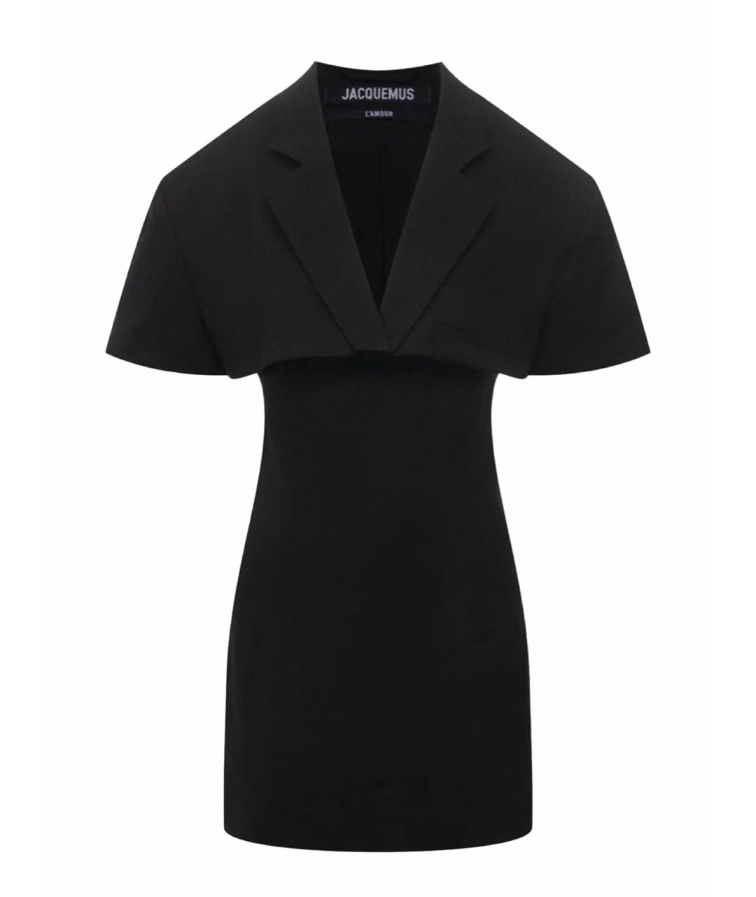 JACQUEMUS Черное льняное повседневное платье, фото 1