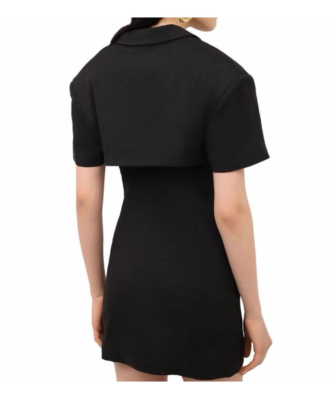 JACQUEMUS Черное льняное повседневное платье, фото 2
