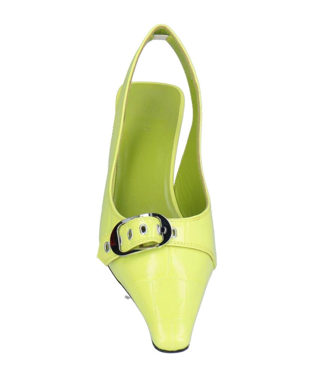 BY FAR Зеленые кожаные лодочки на низком каблуке, фото 3