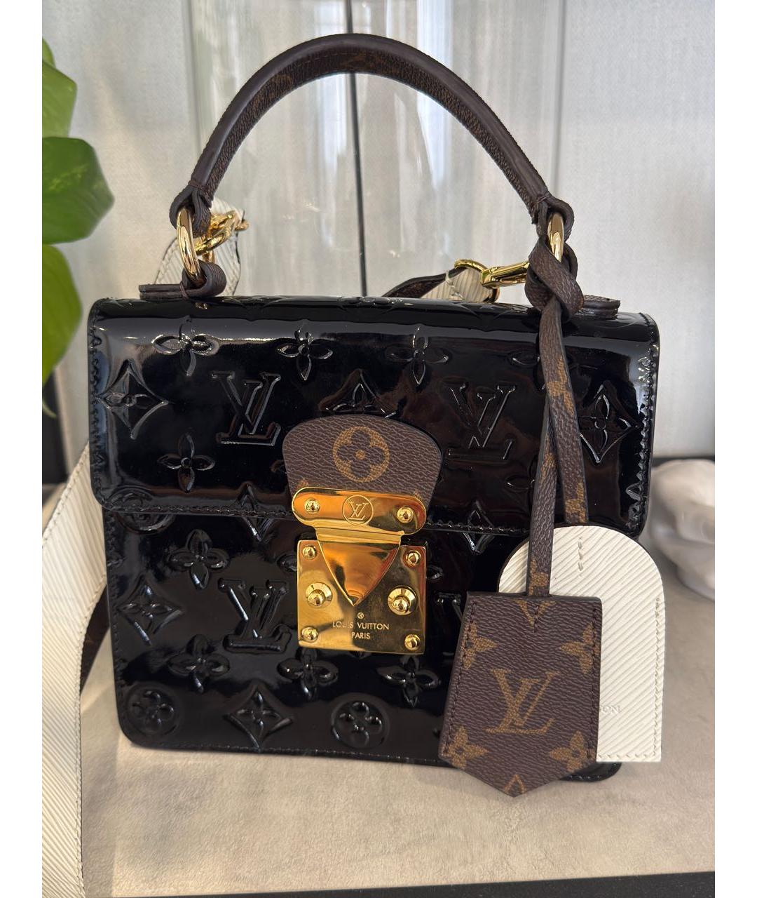 LOUIS VUITTON Коричневая сумка через плечо из лакированной кожи, фото 4