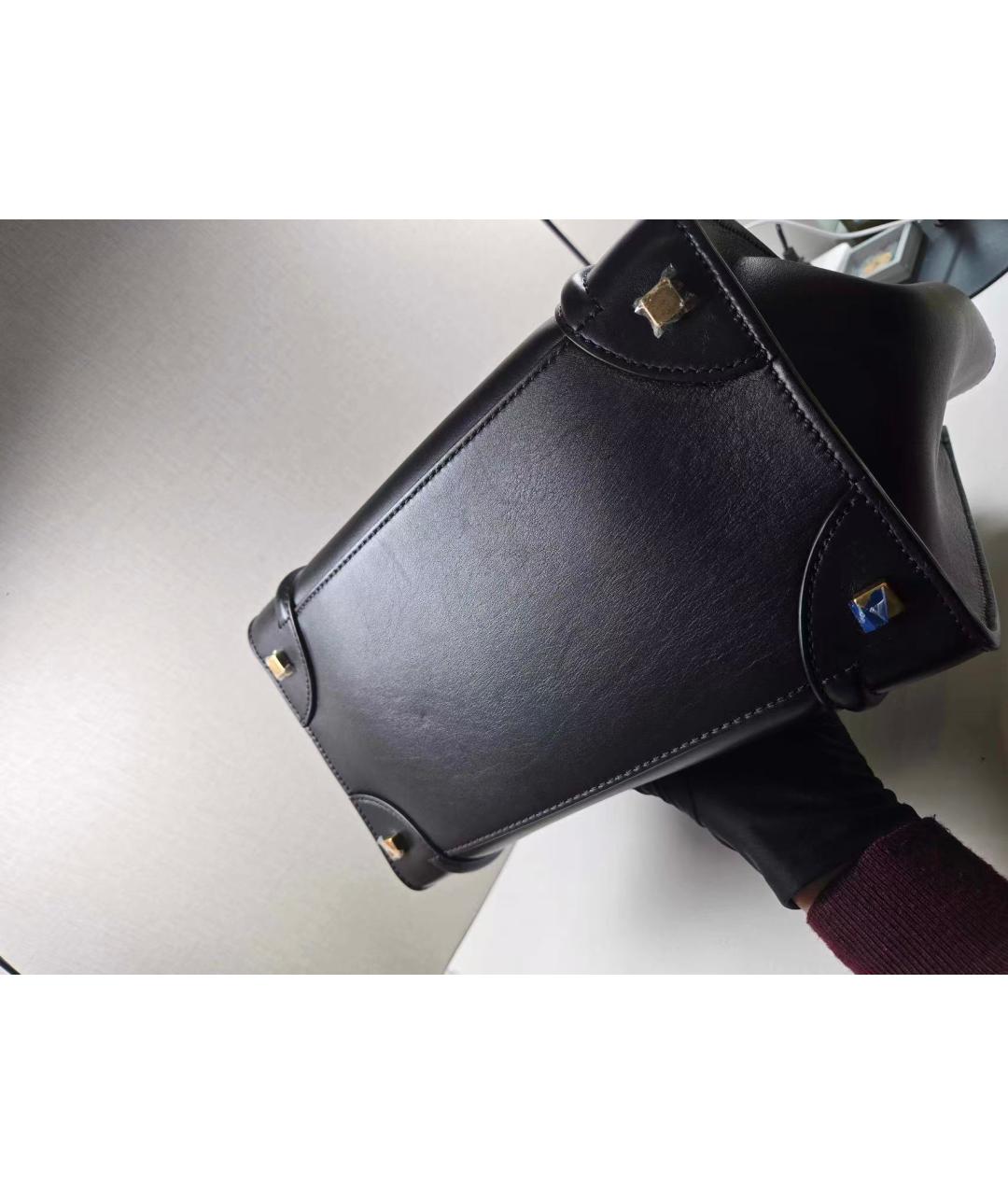 CELINE Черная кожаная сумка тоут, фото 5
