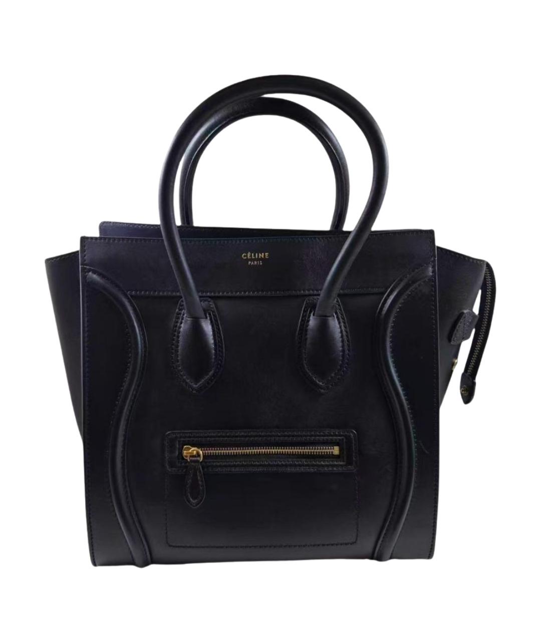 CELINE Черная кожаная сумка тоут, фото 1