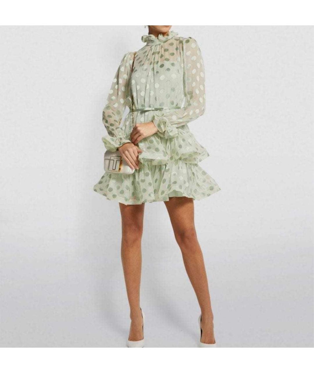 ZIMMERMANN Зеленые шелковое вечернее платье, фото 3