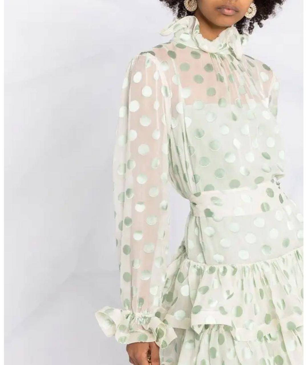 ZIMMERMANN Зеленые шелковое вечернее платье, фото 2