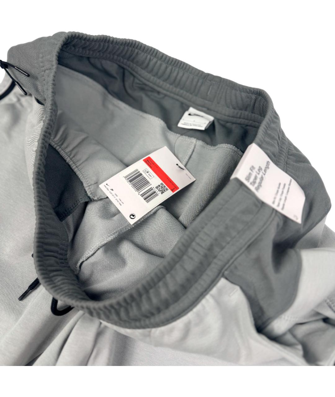 NIKE Серые хлопковые повседневные брюки, фото 6