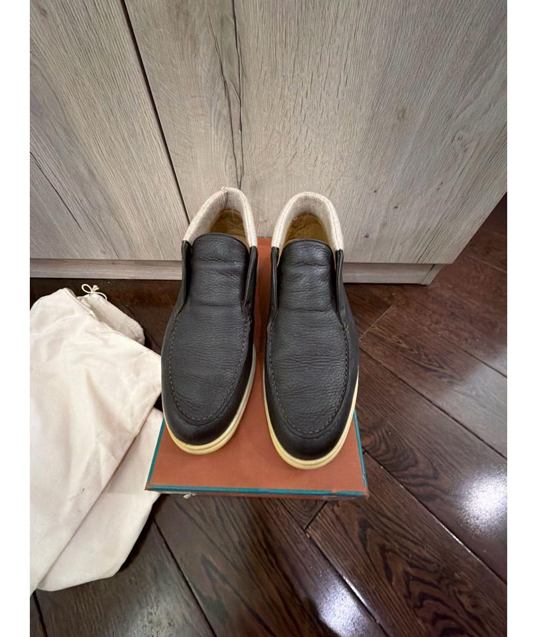 LORO PIANA Коричневые кожаные лоферы, фото 2