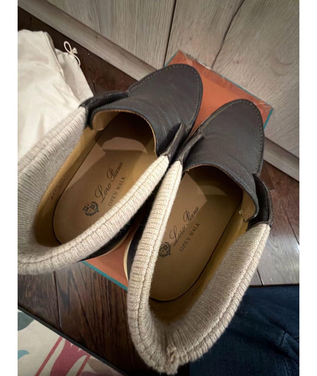 LORO PIANA Коричневые кожаные лоферы, фото 5