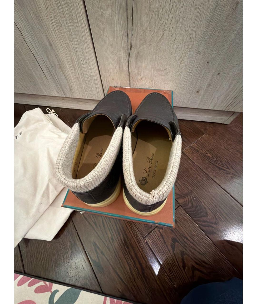 LORO PIANA Коричневые кожаные лоферы, фото 6