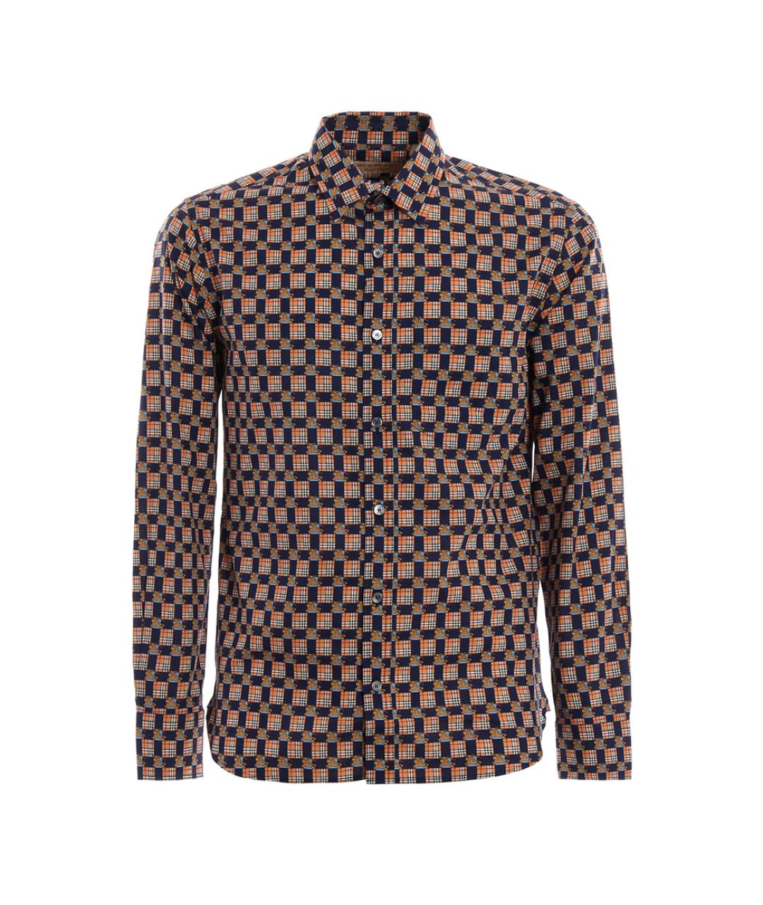 BURBERRY Темно-синяя хлопковая кэжуал рубашка, фото 5