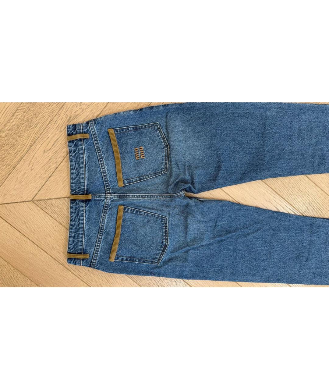 MIU MIU Синие хлопковые прямые джинсы, фото 5