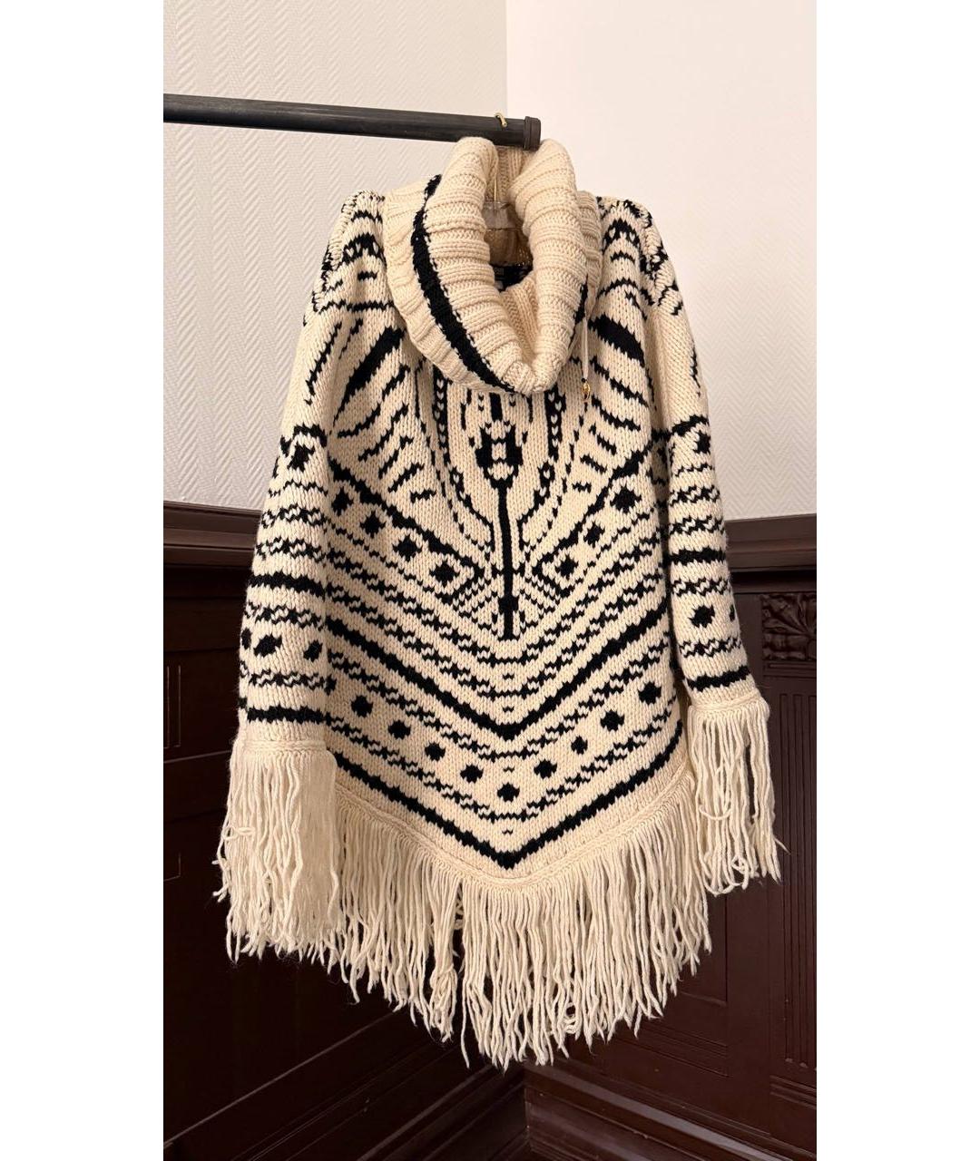 ROBERTO CAVALLI Белая шерстяная юбка миди, фото 2