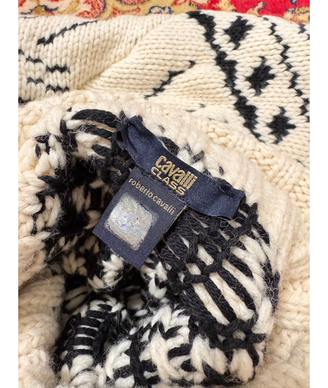 ROBERTO CAVALLI Белая шерстяная юбка миди, фото 3