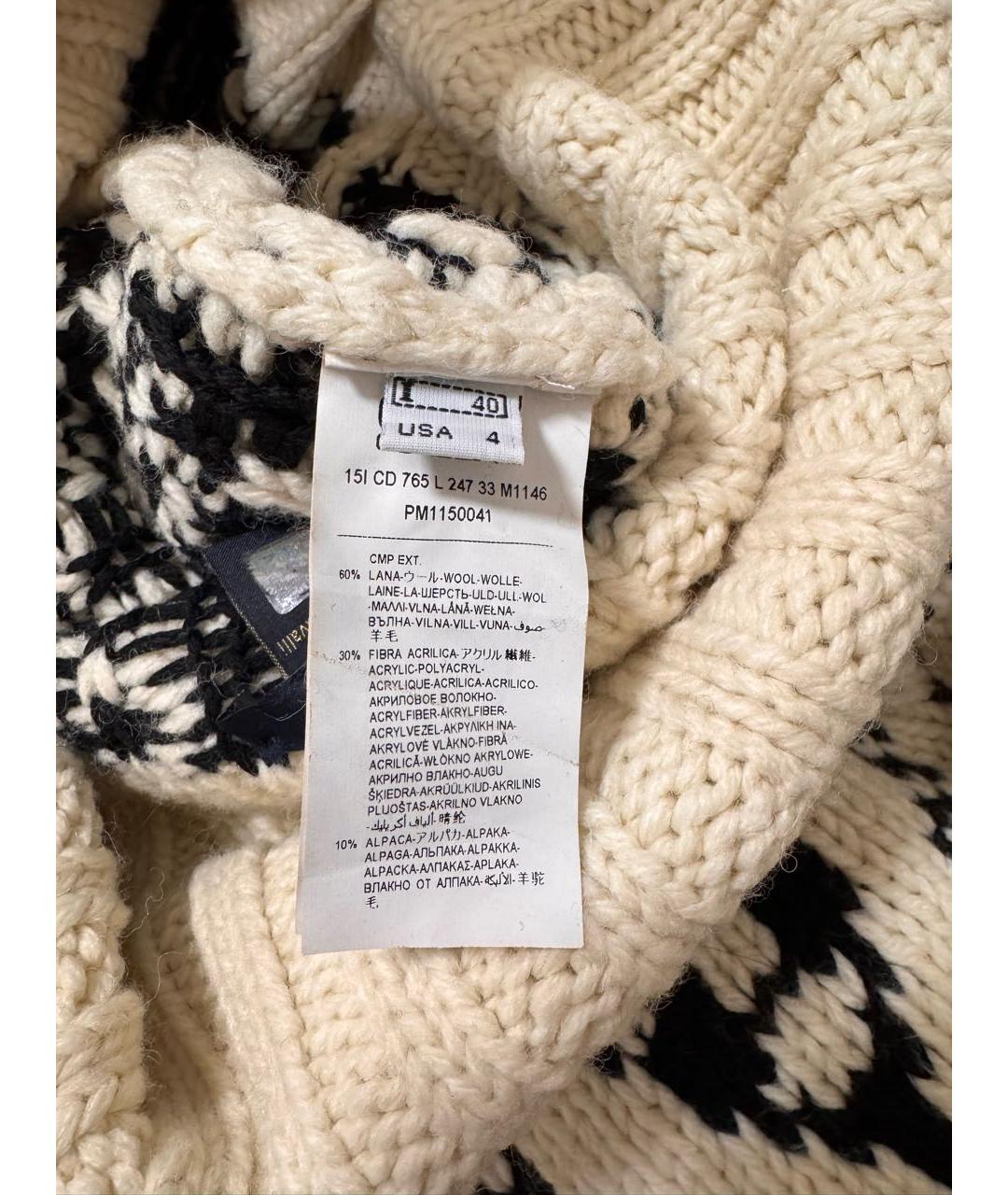 ROBERTO CAVALLI Белая шерстяная юбка миди, фото 4