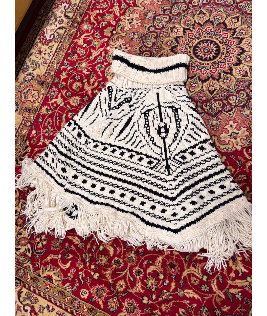 ROBERTO CAVALLI Белая шерстяная юбка миди, фото 5