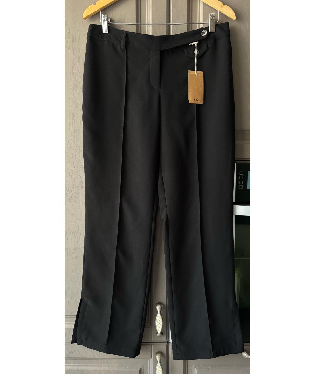A.P.C. Черные полиэстеровые прямые брюки, фото 6
