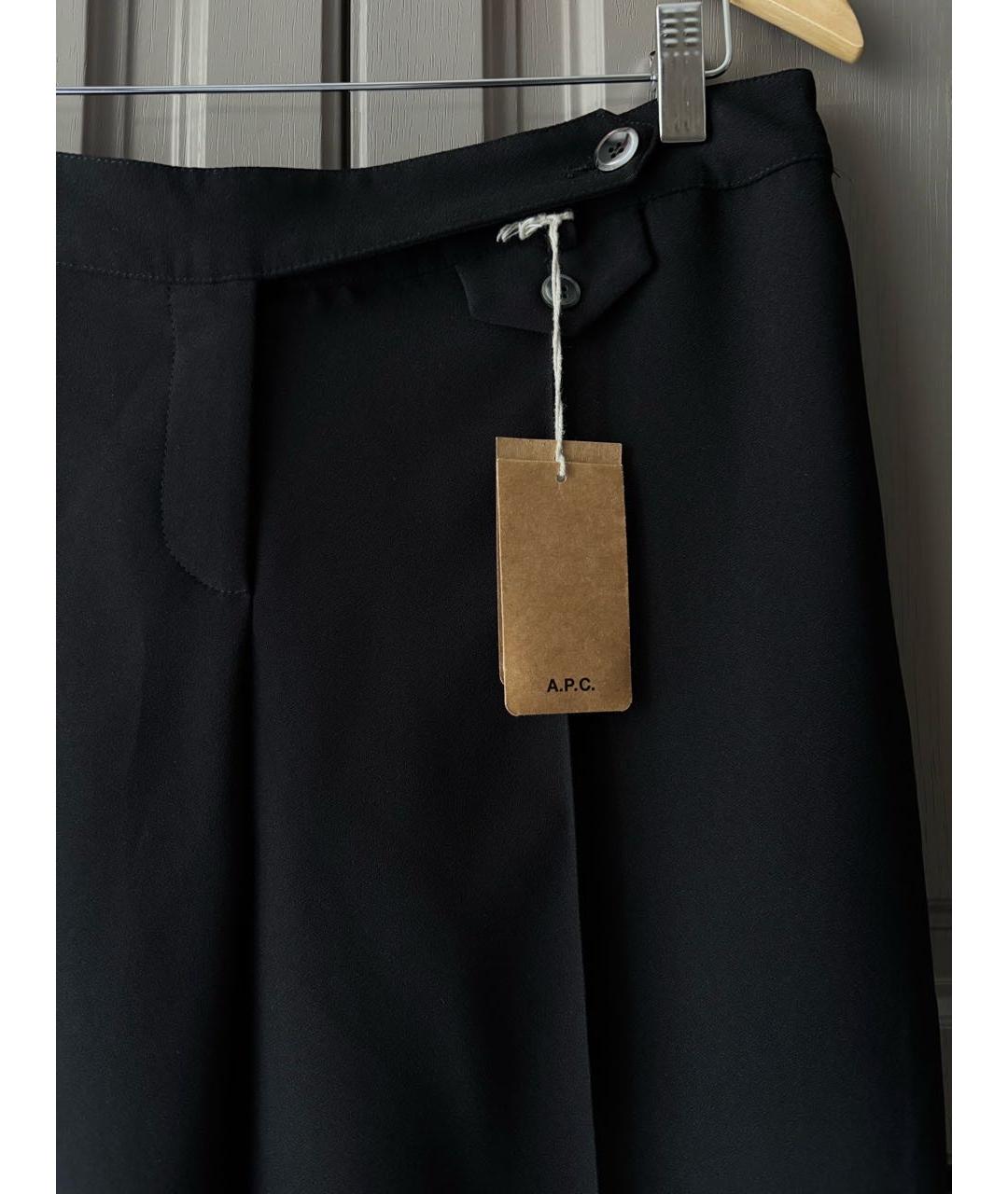 A.P.C. Черные полиэстеровые прямые брюки, фото 5