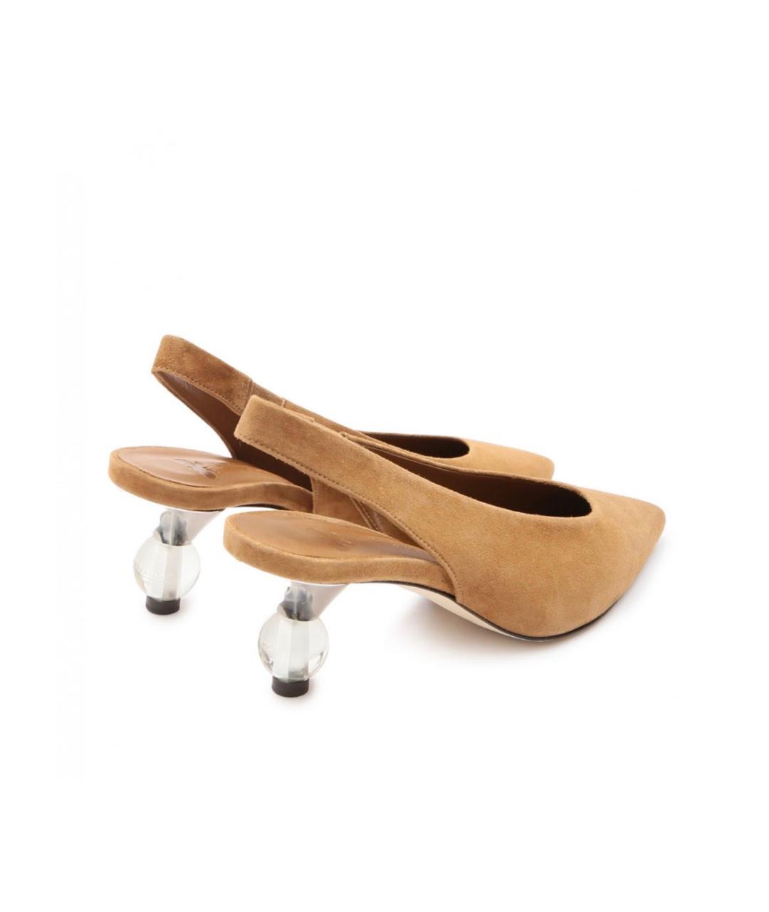 WEEKEND MAX MARA Горчичные замшевые туфли, фото 4
