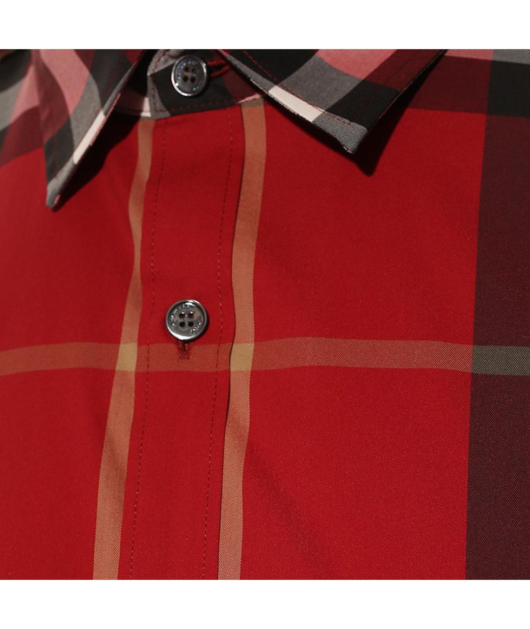 BURBERRY Красная хлопковая кэжуал рубашка, фото 4