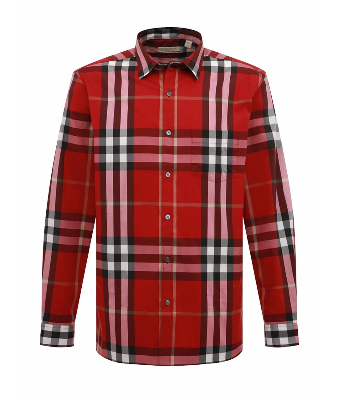 BURBERRY Красная хлопковая кэжуал рубашка, фото 1