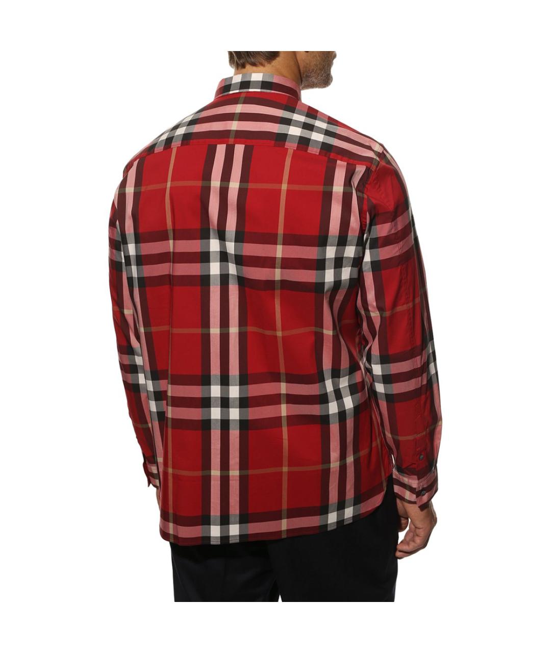 BURBERRY Красная хлопковая кэжуал рубашка, фото 3