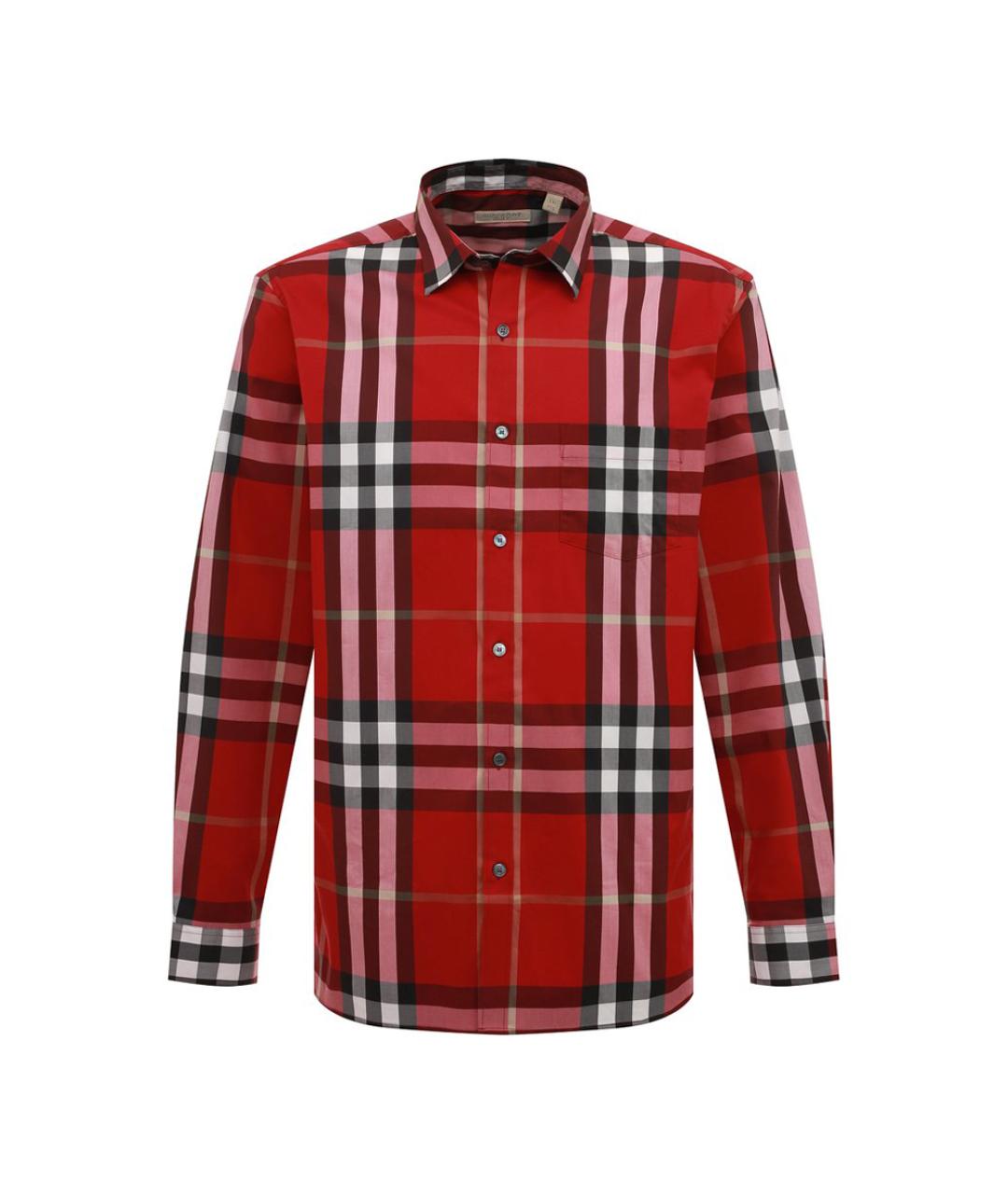 BURBERRY Красная хлопковая кэжуал рубашка, фото 5