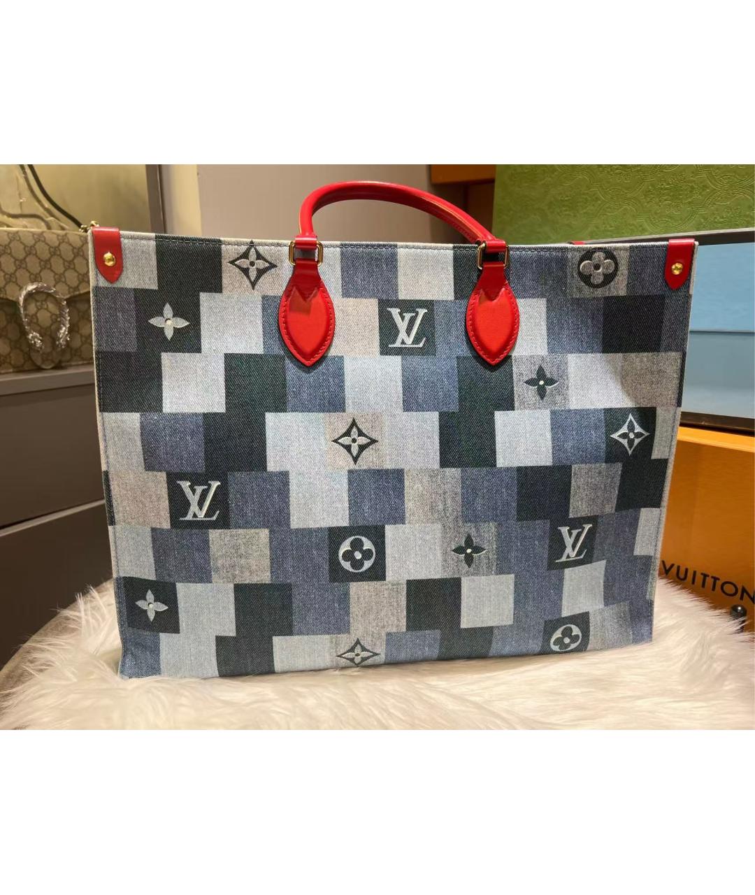 LOUIS VUITTON Голубая сумка с короткими ручками, фото 3