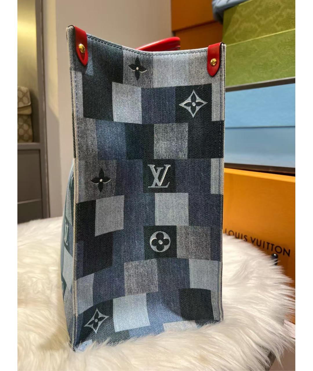 LOUIS VUITTON Голубая сумка с короткими ручками, фото 4