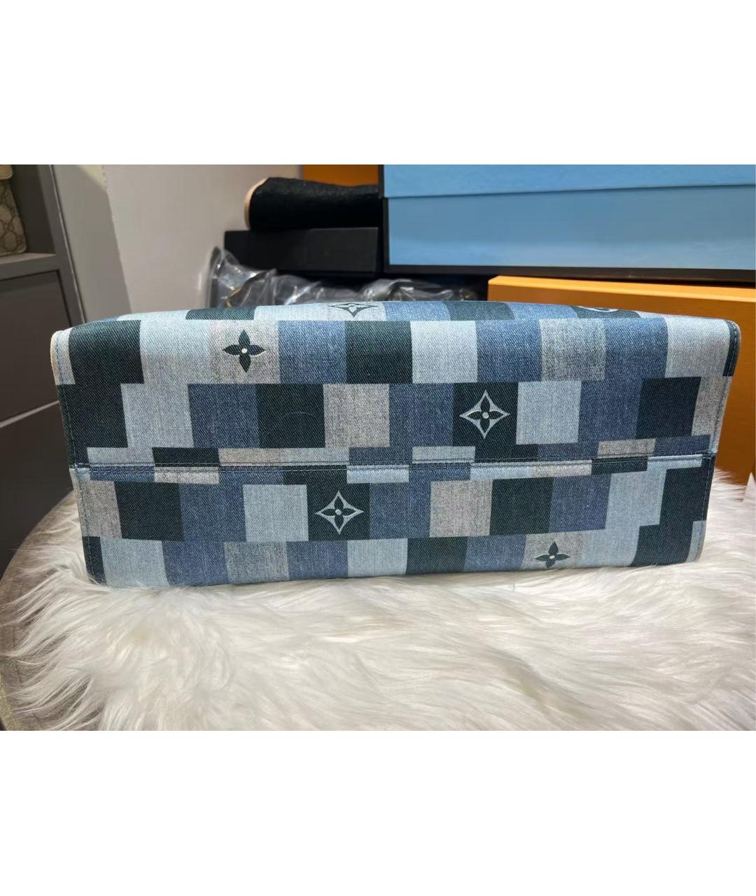 LOUIS VUITTON Голубая сумка с короткими ручками, фото 5