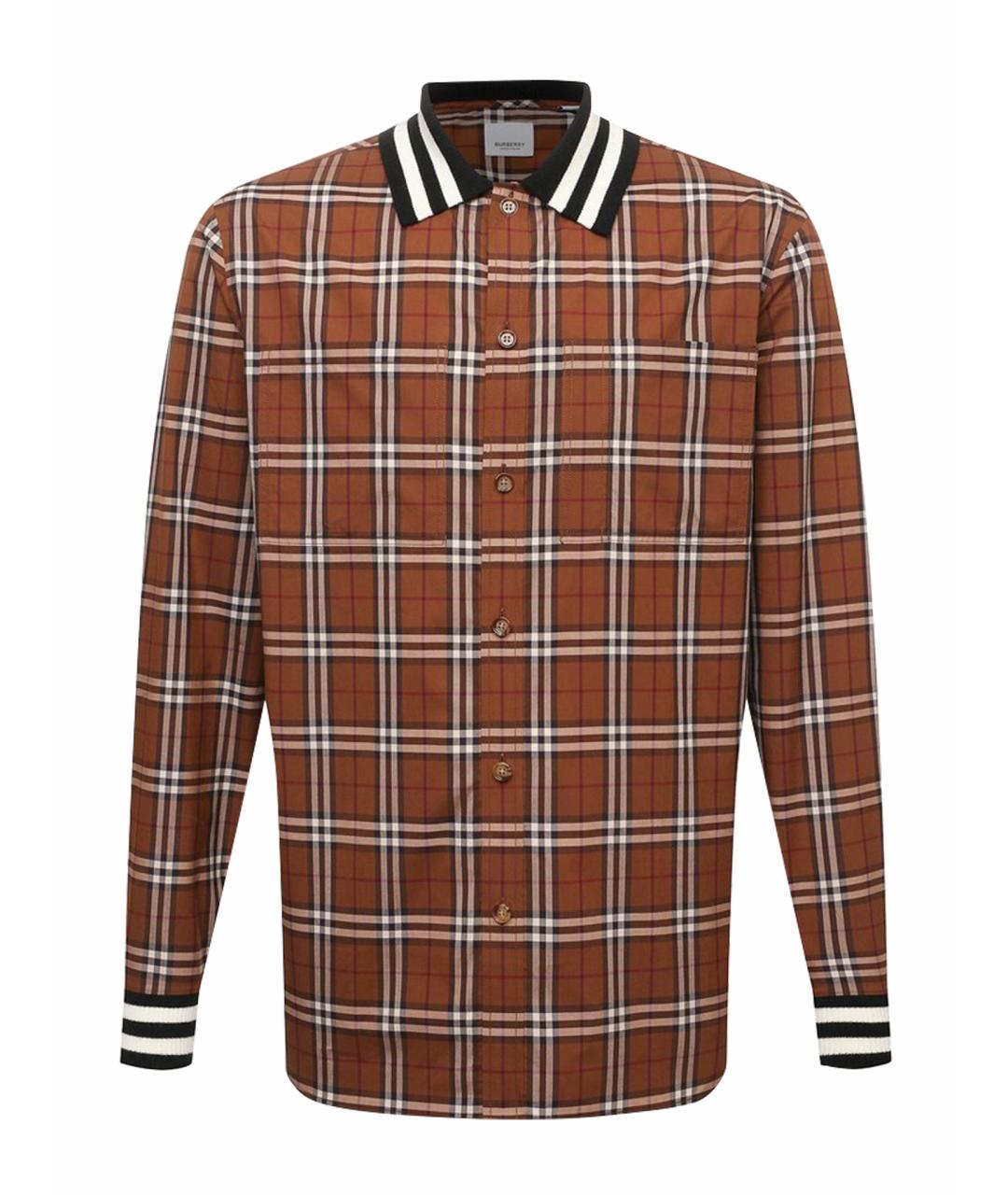 BURBERRY Коричневая хлопковая кэжуал рубашка, фото 1