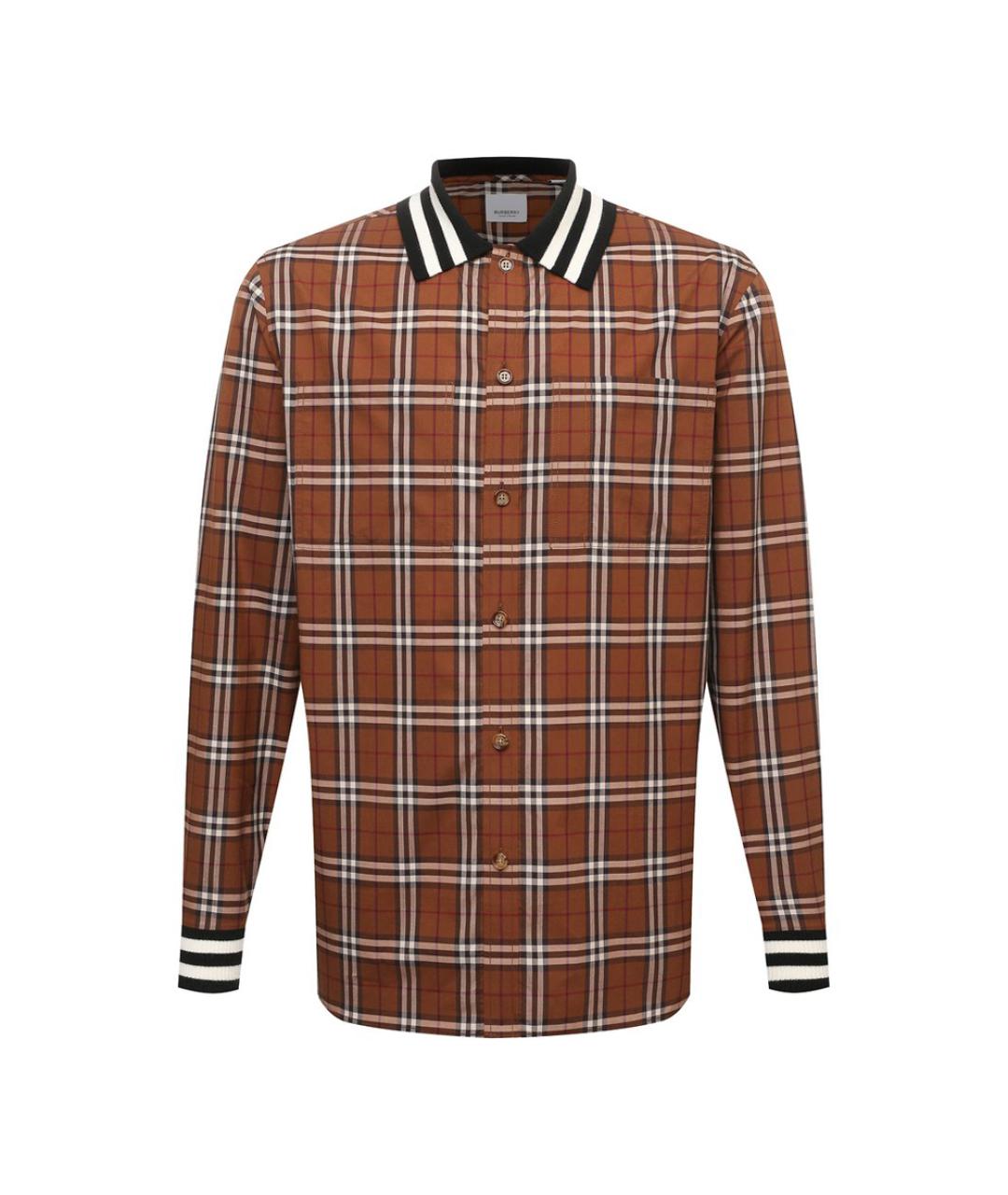 BURBERRY Коричневая хлопковая кэжуал рубашка, фото 6