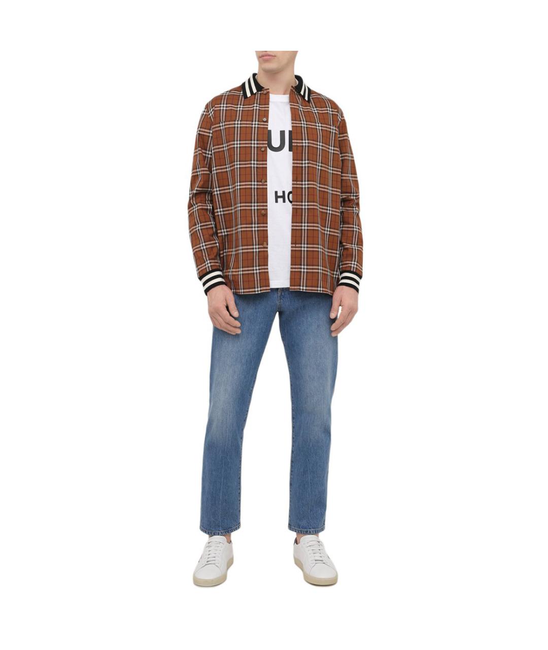 BURBERRY Коричневая хлопковая кэжуал рубашка, фото 4