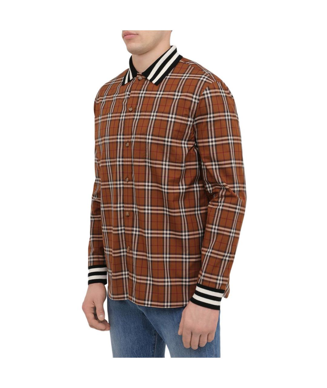 BURBERRY Коричневая хлопковая кэжуал рубашка, фото 2